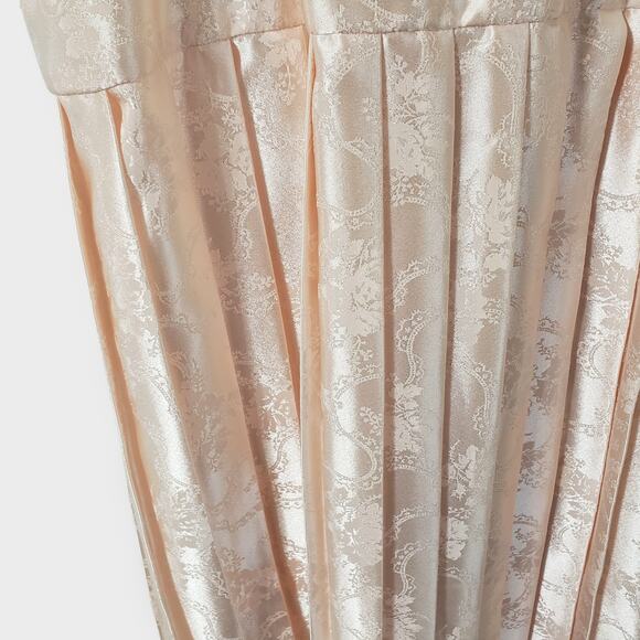 Vintage Scott McClintock Jacquard Lace Pleated Dress Shiny Pink Sz 10 Romance - Picture 5 of 15